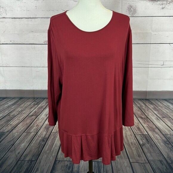 J. Jill Tops - J Jill Tunic Top Womens XL Red Wearever Collection Stretch Shirt Basic Capsule